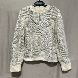 See u soon‎ Acrylic/polyamide/metallic cream colored sweater /Size S/M/ Box 7-80